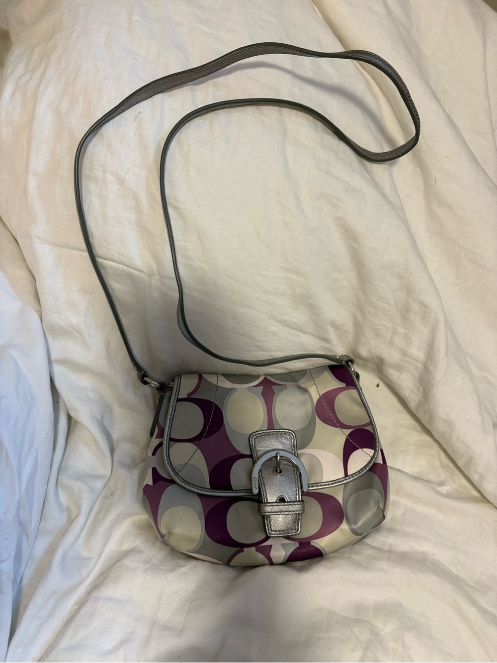 Y2K Signature SoHo Buckle Purple And Silver Crossbody